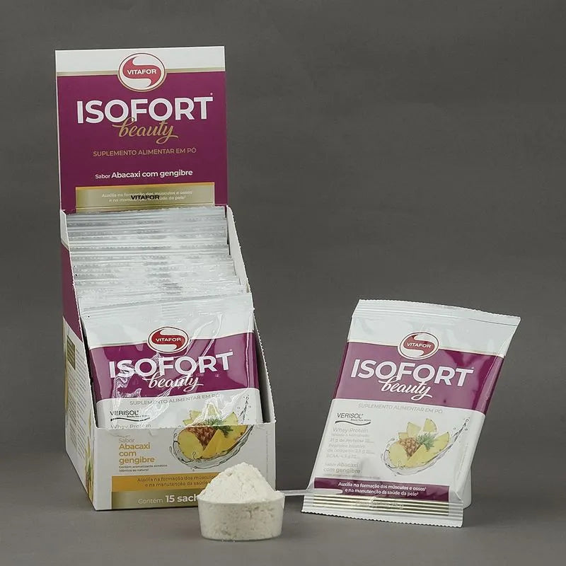 Isofort Beauty - 15 sachês 25g abacaxi c/ gengibre - Vitafor