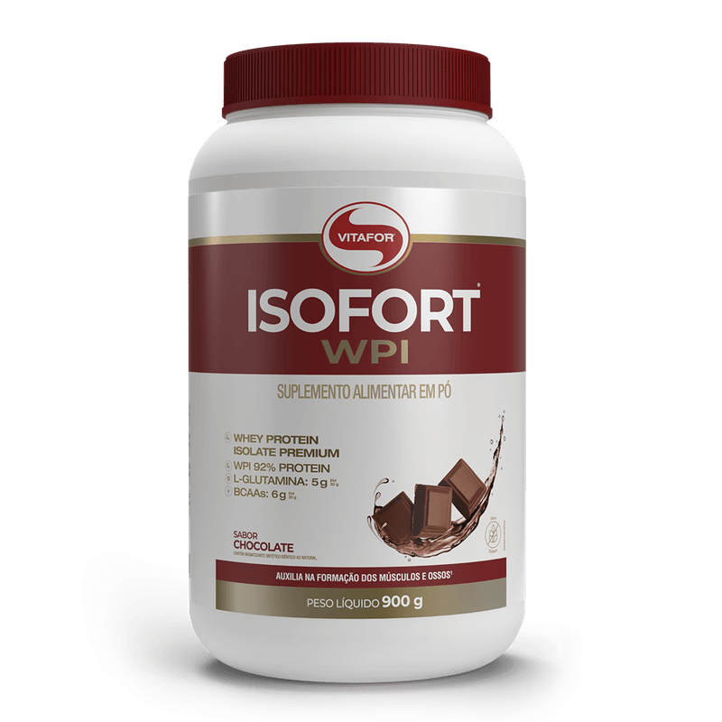 Whey Protein Isolado - Isofort - 900g chocolate - Vitafor