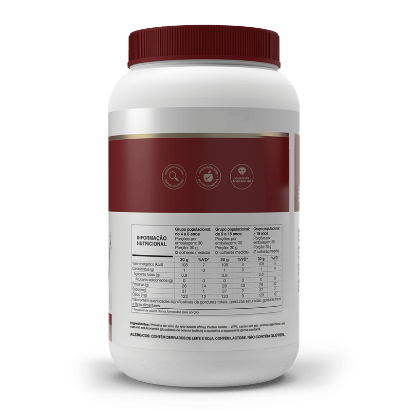 Whey Protein Isolado - Isofort - 900g chocolate - Vitafor
