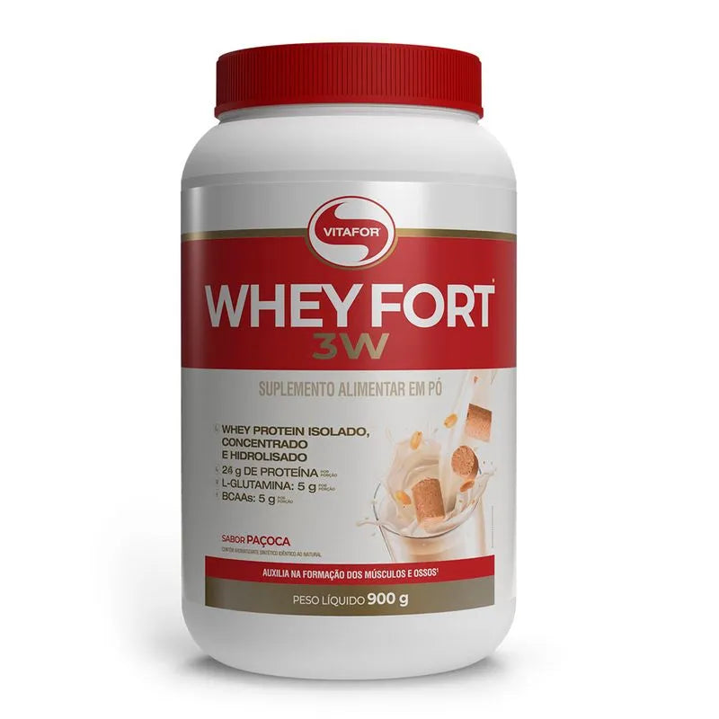Whey fort 3W - 900g Paçoca - Vitafor